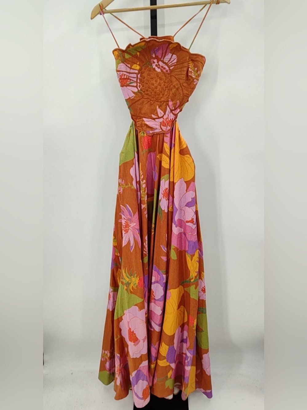 Farm Rio Embroidered Flower Top Maxi Dress - Picture 7 of 8